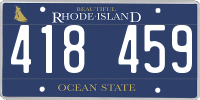 RI license plate 418459