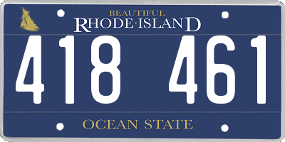 RI license plate 418461