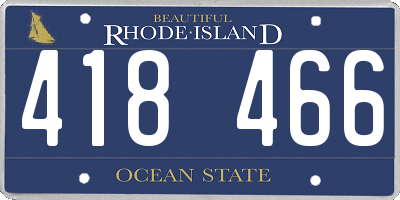RI license plate 418466
