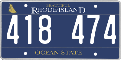 RI license plate 418474