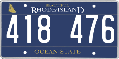 RI license plate 418476