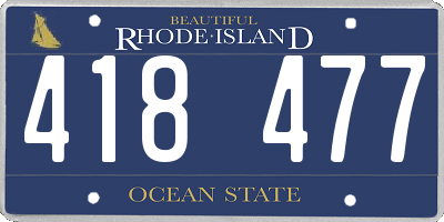 RI license plate 418477