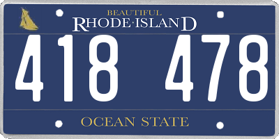 RI license plate 418478