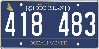 RI license plate 418483