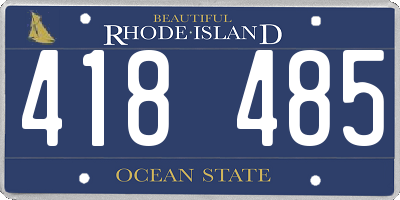 RI license plate 418485