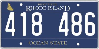 RI license plate 418486
