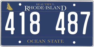 RI license plate 418487