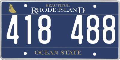 RI license plate 418488