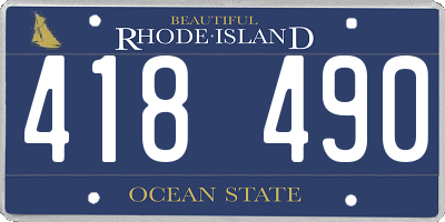 RI license plate 418490