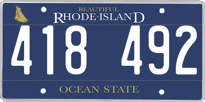 RI license plate 418492