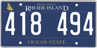 RI license plate 418494