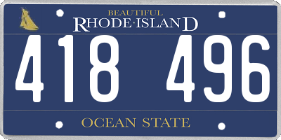 RI license plate 418496