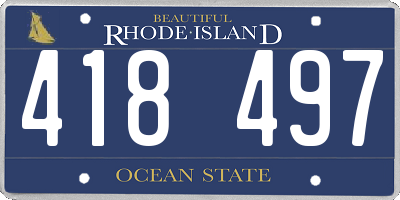 RI license plate 418497