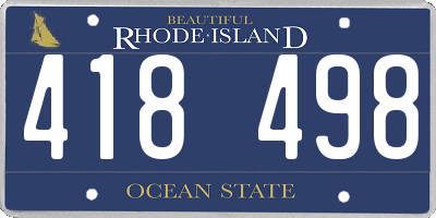 RI license plate 418498