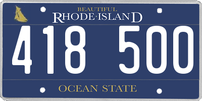 RI license plate 418500