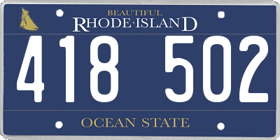 RI license plate 418502