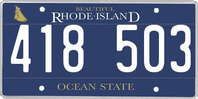 RI license plate 418503