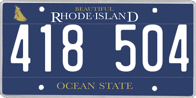 RI license plate 418504