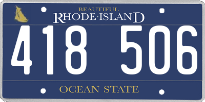 RI license plate 418506