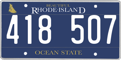 RI license plate 418507
