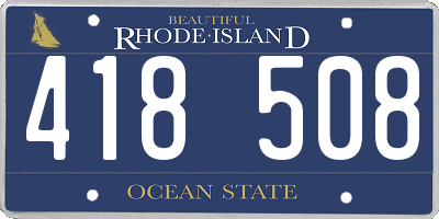 RI license plate 418508