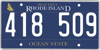 RI license plate 418509