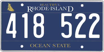RI license plate 418522