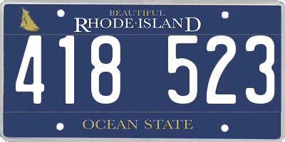 RI license plate 418523