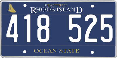 RI license plate 418525