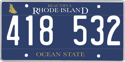 RI license plate 418532