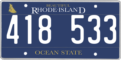 RI license plate 418533