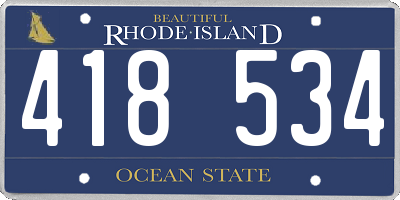 RI license plate 418534