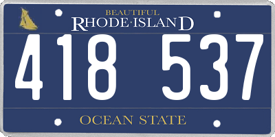 RI license plate 418537