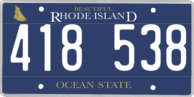 RI license plate 418538