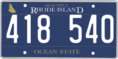 RI license plate 418540