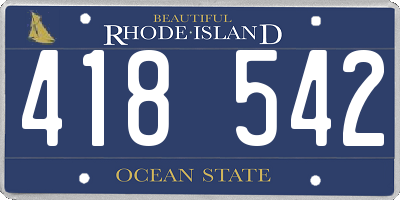 RI license plate 418542
