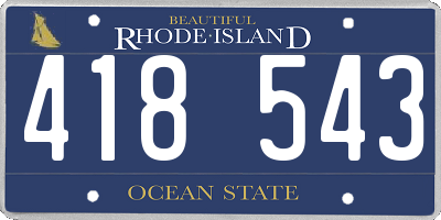 RI license plate 418543