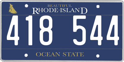 RI license plate 418544