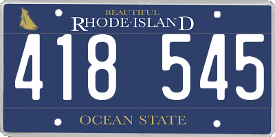 RI license plate 418545