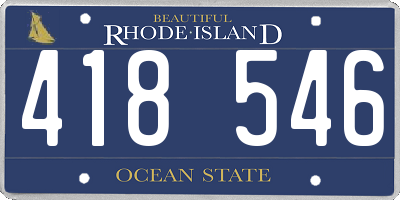 RI license plate 418546