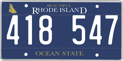 RI license plate 418547