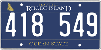 RI license plate 418549