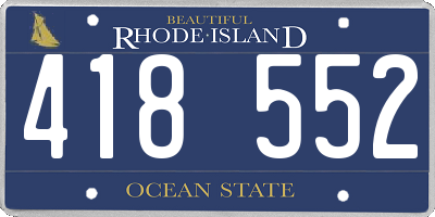 RI license plate 418552