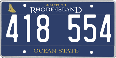 RI license plate 418554
