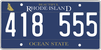 RI license plate 418555
