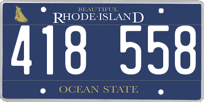 RI license plate 418558
