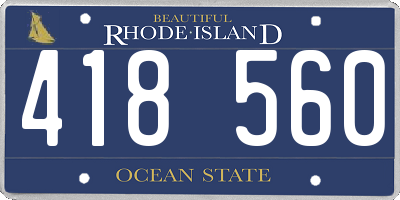 RI license plate 418560