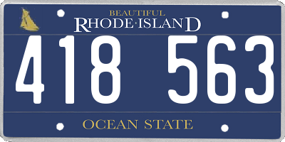 RI license plate 418563