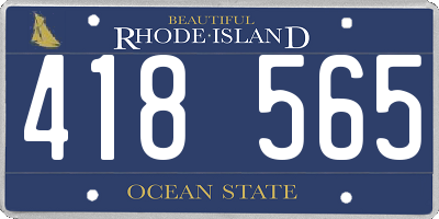 RI license plate 418565