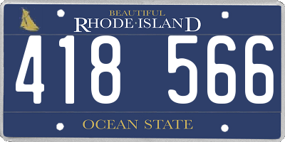 RI license plate 418566